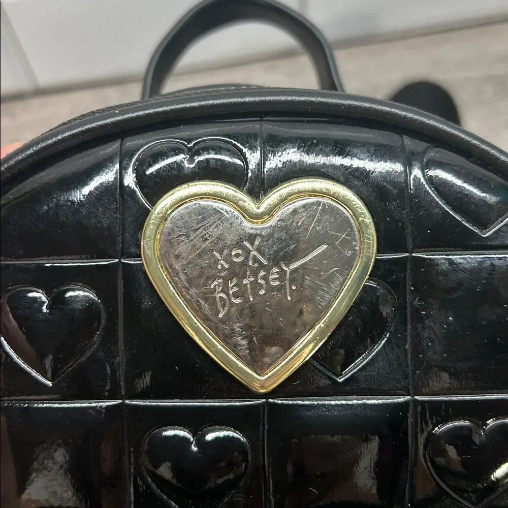 Betsey Johnson Black Backpack with Floral Lining - Picture 11 of 11